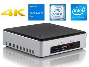 Refurbished Intel NUC5i3RYK Mini Desktop, Intel Dual-Core i3-5010U 2.1GHz, 16GB RAM, 512GB SSD, MiniDP, Mini HDMI, Wi-Fi, Bluetooth, Windows 10 Pro