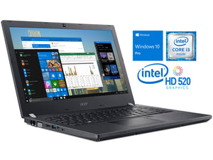 Acer TravelMate P4 Laptop, 14" HD, i3-6100U 2.3GHz, 8GB RAM, 256GB SSD, Win10Pro