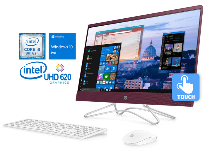 HP Pavilion 24" FHD AIO Touch PC, i3-8100T 3.1GHz, 16GB RAM, 1TB NVMe SSD+1TB HDD, Win10Pro