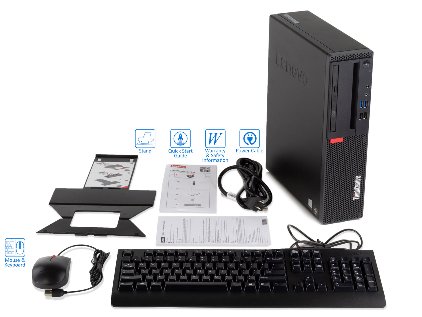 Lenovo ThinkCentre M725s SFF Desktop, Ryzen 5 PRO 2400G, 16GB RAM