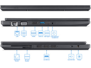 Acer TravelMate P4 Laptop, 14" HD, i3-6100U 2.3GHz, 8GB RAM, 128GB SSD, Win10Pro