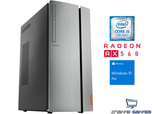 Lenovo IdeaCentre 720 Tower Desktop, i5-7400, 16GB RAM, 1TB SSD+1TB HDD, Radeon RX 560, Win10Pro