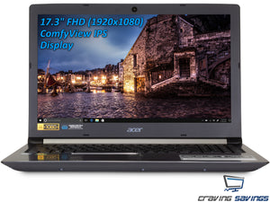 Acer Aspire 7 A715 17.3" IPS FHD Laptop, i7-8750H, 32GB RAM, 512GB SSD+1TB HDD, GTX 1060, Win10Pro