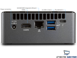 NUC8i7BEH Mini PC/HTPC, i7-8559U, 4GB RAM, 500GB HDD, Win10Pro