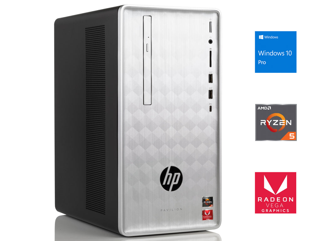 HP Pavilion 590 Micro Tower Desktop, Ryzen 5 2400G, 8GB RAM, 1TB SSD, Radeon RX Vega 11, Win10Pro