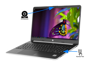 HP 15 Notebook, 15.6" HD Display, Intel Core i5-1035G1 Upto 3.6GHz, 8GB RAM, 1TB NVMe SSD, HDMI, Card Reader, Wi-Fi, Bluetooth, Windows 10 Home