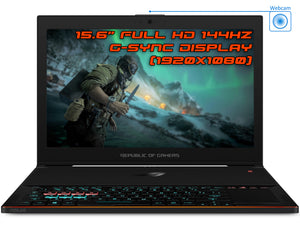 ASUS ROG Zephyrus Laptop, 15.6" IPS FHD, i7-8750H, GTX 1080 8GB, 16GB RAM, 256GB NVMe SSD, W10P