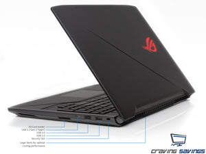ASUS ROG Strix Scar GL503VD 15.6" FHD 120Hz Laptop, i7-7700HQ, 16GB RAM, 128GB SSD, GTX 1050, W10P