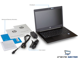 HP Probook 440 G5 14" HD Laptop, i5-8250U, 16GB RAM, 128GB SSD+1TB HDD, Win10Pro