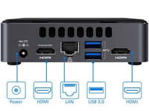 NUC7i3DNKE Mini Desktop, i3-7100U 2.4GHz, 8GB RAM, 256GB SSD, Win10Pro