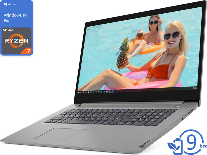 Lenovo IdeaPad 3, 17" HD+, R7 3700U, 8GB RAM, 128GB SSD +1TB HDD, Win10Pro