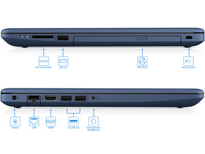 HP 15.6" HD Touch Laptop - Blue, A9-9425, 16GB RAM, 512GB SSD, Win10Pro
