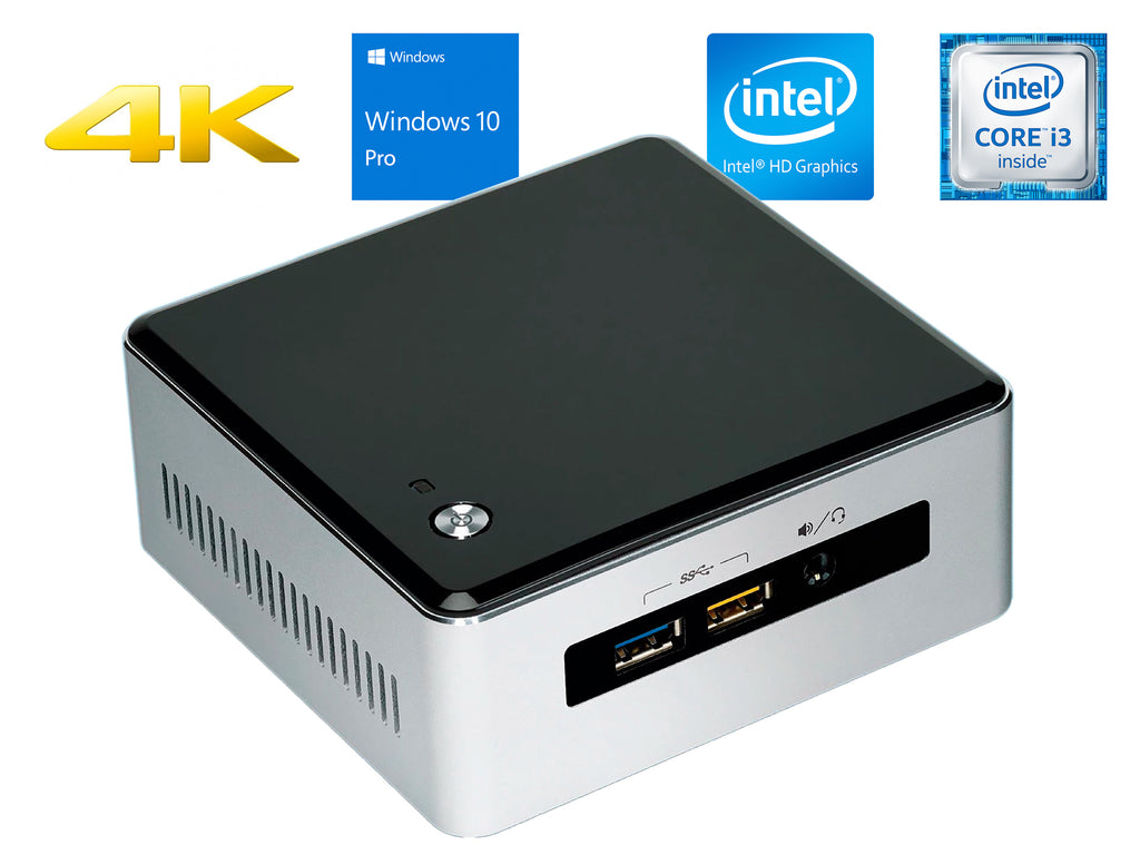NUC5i3RYH Mini Desktop, i3-5010U 2.1GHz, 4GB RAM, 128GB SSD, Win10Pro