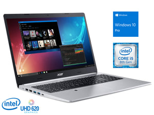 Refurbished Acer Aspire 5 Notebook, 15.6" FHD Display, Intel Core i5-8265U Upto 3.9GHz, 12GB RAM, 256GB SSD, HDMI, Wi-Fi, Bluetooth, Windows 10 Pro