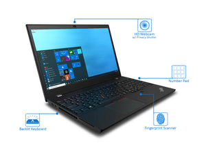 Lenovo ThinkPad P15v Notebook, 15.6" IPS FHD Display, Intel Core i7-10850H Upto 5.1GHz, 8GB RAM, 1TB NVMe SSD, NVIDIA Quadro P620, HDMI, Card Reader, Wi-Fi, Bluetooth, Windows 10 Pro