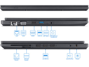 Acer TravelMate P4 Laptop, 14" HD, i3-6100U 2.3GHz, 4GB RAM, 128GB SSD, Win7Pro