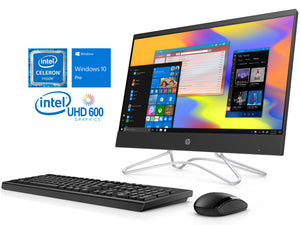 HP 21.5" AIO Desktop PC - Black, Celeron J4005, 16GB RAM, 128GB SSD, Win10Pro