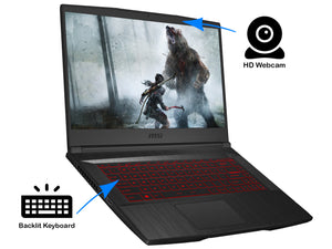 MSI GF65 Thin, 15" FHD, i7-10750H, 16GB RAM, 1TB SSD, GTX 1660 Ti, Win 10 Pro