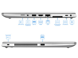 HP EliteBook 840 G5 Laptop, 14" IPS FHD, i5-7200U, 8GB RAM, 128GB NVMe SSD, Win10Pro