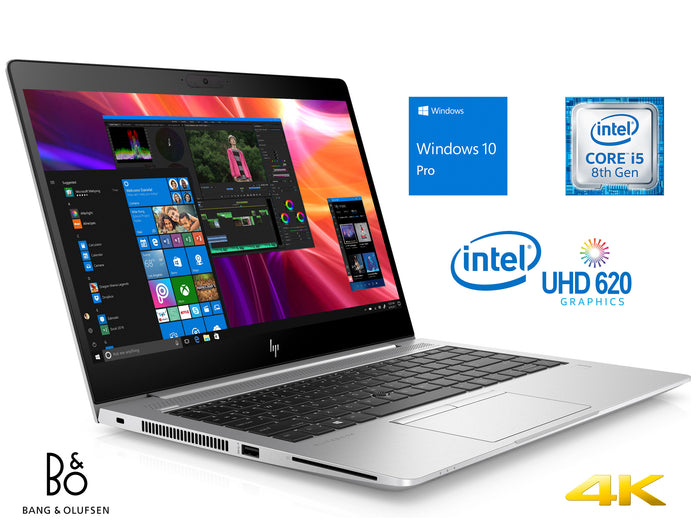 HP EliteBook 840 G5, 14" 4K UHD, i5-8250U, 8GB RAM, 512GB SSD, Windows 10 Pro