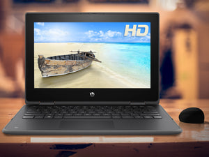 HP ProBook x360 2-in-1, 11.6" HD Touch Display, Intel Celeron N4020 Upto 2.8GHz, 4GB RAM, 128GB SSD, HDMI, Wi-Fi, Bluetooth, Windows 10 Pro | Education Edition (9PD50UT)