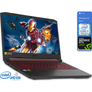 Acer Nitro 5, 15" FHD, i7-9750H, 16GB RAM, 2TB SSD, RTX 2060, Win10H