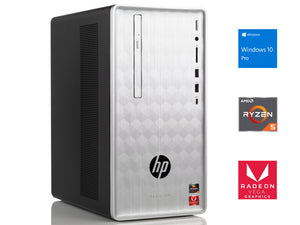 HP Pavilion 590 Micro Tower Desktop, Ryzen 5 2400G, 8GB RAM, 128GB SSD, Radeon RX Vega 11, Win10Pro