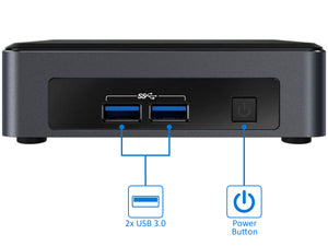 NUC7i3DNKE Mini Desktop, i3-7100U 2.4GHz, 16GB RAM, 256GB SSD, Win10Pro