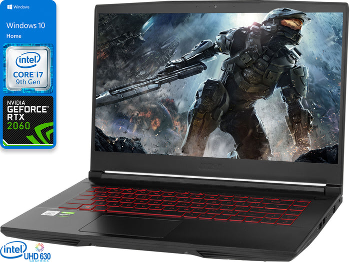 MSI THIN GF65, 15" FHD, i7-9750H, 8GB RAM, 128GB SSD, RTX 2060, Windows 10 Home