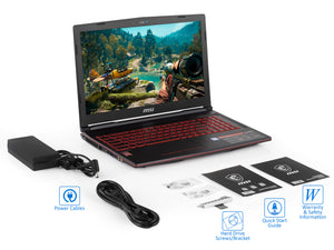 MSI GL63, 15" FHD, i7-8750H, 32GB RAM, 1TB SSD, GTX 1050, Win 10 Pro