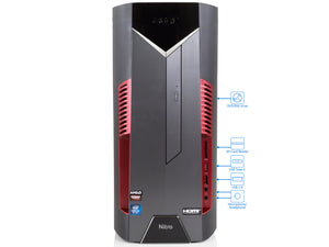 Acer Nitro 50 Desktop, i7-8700, 32GB RAM, 256GB NVMe SSD+1TB HDD, Radeon RX 580, Win10Pro