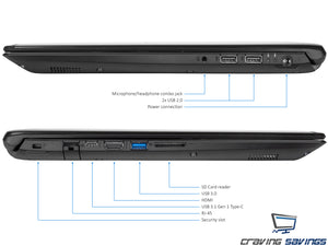Acer Aspire 7 A715 15.6" IPS FHD Laptop, i7-8750H, 16GB RAM, 512GB SSD+1TB HDD, GTX 1050, Win10Pro
