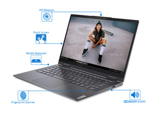 Lenovo Yoga 7i 2-in-1, 14" IPS FHD Touch Display, Intel Core i7-1165G7 Upto 4.7GHz, 12GB RAM, 4TB NVMe SSD, Thunderbolt, Wi-Fi, Bluetooth, Windows 10 Home