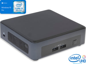 Intel NUC8I3PNK, i3-8145U, 8GB RAM, 128GB SSD, Windows 10 Pro