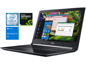 Acer Aspire 5 Laptop, 15.6" FHD, i5-7200U, 8GB RAM, 512GB SSD, MX150, Win10Pro