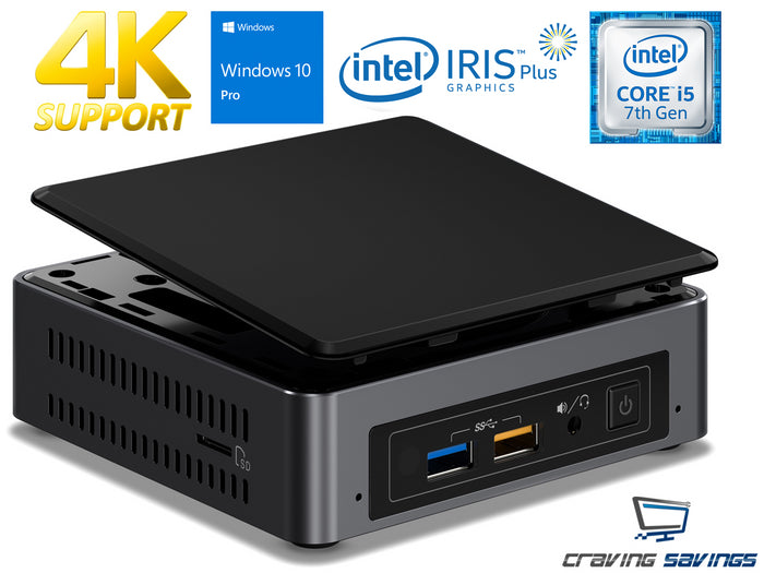 NUC7i5BNK Mini PC, i5-7260U 2.2GHz, 4GB RAM, 128GB SSD, Win10Pro