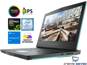 Dell Alienware Laptop, i7-8750H, 16GB DDR4, 1TB SSD + 1TB HDD, GTX1060, W10P