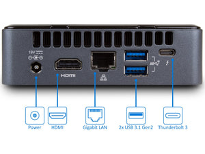 Refurbished Intel NUC8i7BEK Mini PC, Intel Core i7-8559U Upto 4.5GHz, 8GB RAM, 256GB NVMe SSD, HDMI, Thunderbolt, Card Reader, Wi-Fi, Bluetooth, Windows 10 Pro