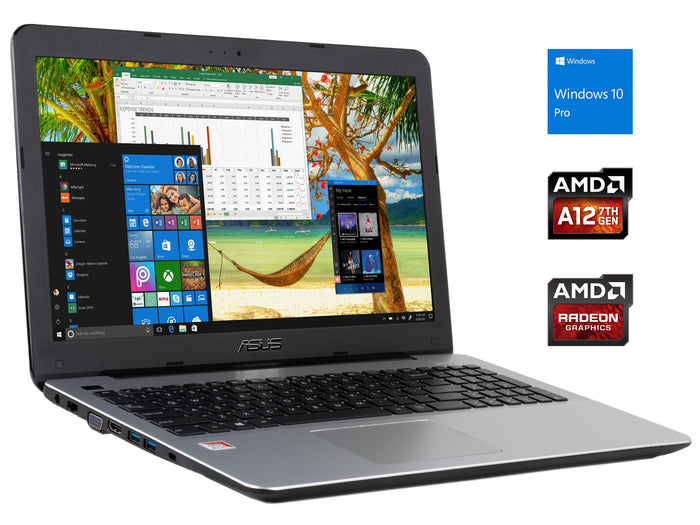 Asus X555QA 15.6" HD Laptop, A12-9720P, 8GB RAM, 1TB SSD, Win10Pro