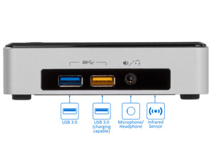 Refurbished Intel NUC5i3RYK Mini Desktop, Intel Dual-Core i3-5010U 2.1GHz, 4GB RAM, 512GB SSD, MiniDP, Mini HDMI, Wi-Fi, Bluetooth, Windows 10 Pro