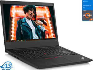 Lenovo thinkPad E495 Notebook, 14" HD Display, AMD Ryzen 5 3500U Upto 3.7GHz, 16GB RAM, 256GB NVMe SSD, Vega 8, HDMI, DisplayPort via USB-C, Card Reader, Wi-Fi, Bluetooth, Windows 10 Pro