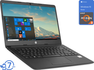 HP 14 Notebook, 14" HD Display, AMD Ryzen 3 3250U Upto 3.5Hz, 8GB RAM, 128GB SSD, Vega 3, HDMI, Card Reader, Wi-Fi, Bluetooth, Windows 10 Home S