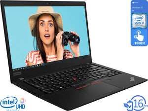 Lenovo ThinkPad T490s Notebook, 14" IPS FHD Touch Display, Intel Core i7-8665U Upto 4.8GHz, 16GB RAM, 512GB NVMe SSD, HDMI, Thunderbolt, Card Reader, Wi-Fi, Bluetooth, Windows 10 Pro (20NXS2U500)