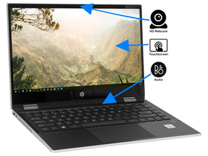 HP Pavilion x360, 14" HD Touch, i3-1005G1, 16GB RAM, 256GB SSD, Windows 10 Home