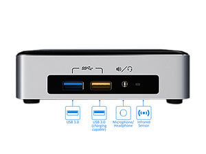 NUC6i3SYK Mini PC, i3-6100U 2.3GHz, 8GB RAM, 1TB SSD, Win10Pro