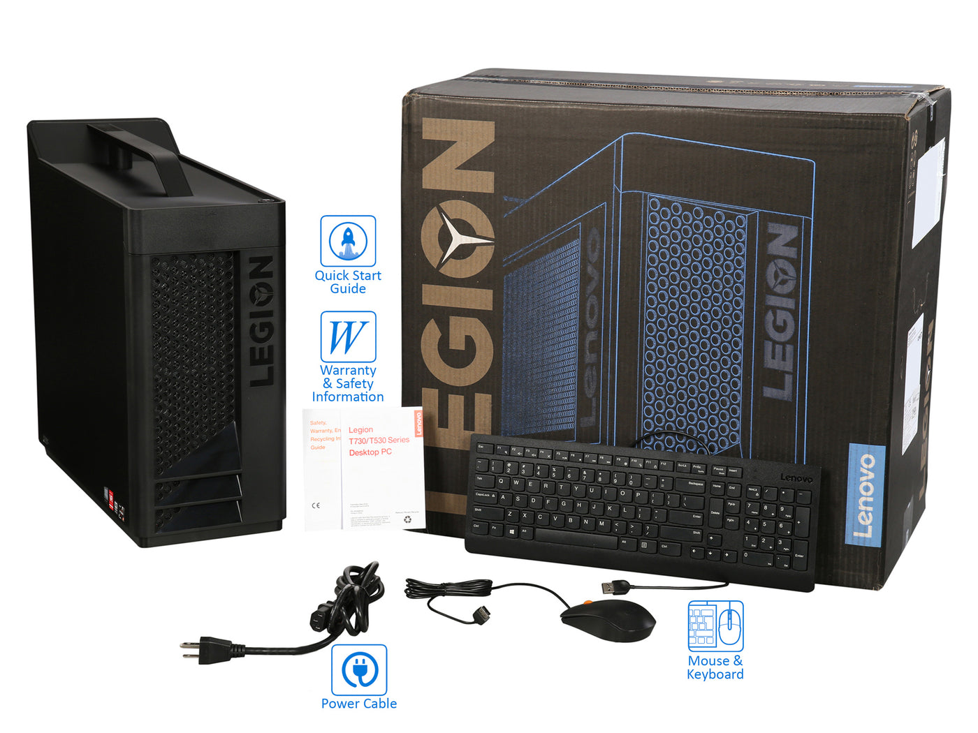 Lenovo Legion T530 Desktop, Ryzen 5 2400G, 32GB RAM, 1TB NVMe SSD+1TB HDD,  Radeon RX 570, Win10Pro