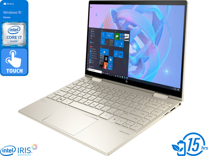HP ENVY x360 2-in-1, 13.3" IPS FHD Touch Display, Intel Core i7-1165G7 2.80GHz, 8GB RAM, 1TB NVMe SSD, Thunderbolt, Card Reader, Wi-Fi, Bluetooth, Windows 10 Home