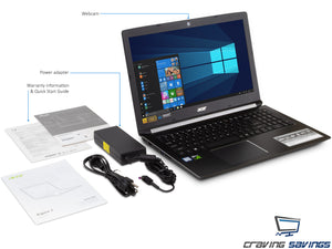 Acer Aspire 7 A715 17.3" IPS FHD Laptop, i7-8750H, 8GB RAM, 256GB SSD+1TB HDD, GTX 1060, Win10Pro