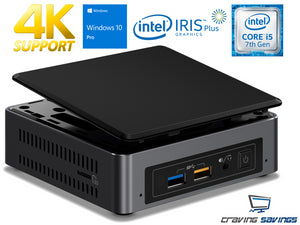 NUC7i5BNK Mini PC, i5-7260U 2.2GHz, 4GB RAM, 256GB SSD, Win10Pro