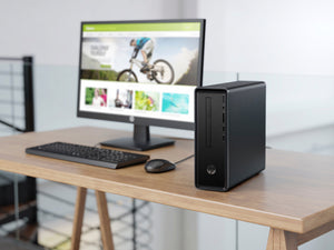 Refurbished HP Slimline 290 Desktop, Intel Celeron G4900 3.1GHz, 4GB RAM, 500GB HDD, DVDRW, HDMI, VGA, Card Reader, Wi-Fi, Bluetooth, Windows 10 Home